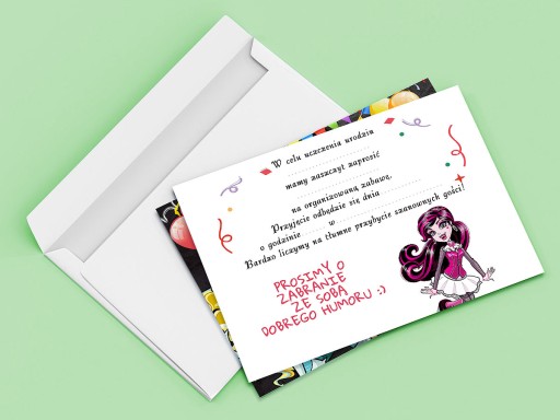 POZVÁNKA MONSTER HIGH NA NARODENINY DIEŤAŤA + OBÁLKA ZDARMA