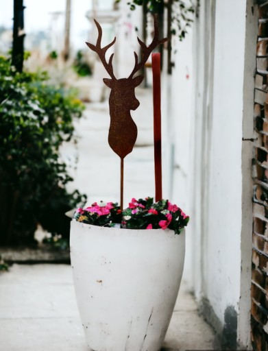 Deer Deer GARDEN dekorácia dekorácia Holidays Garden Style kvetináč 16cm + tyč