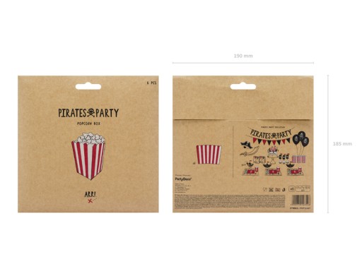 Boxy na POPCORN snacky red piráti x6