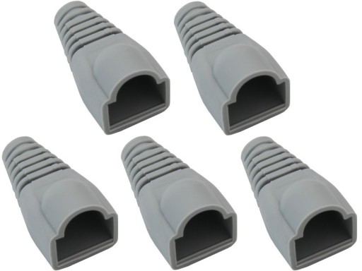 Gumové kryty na zástrčku 8p8c RJ45, sivá, 5 ks.
