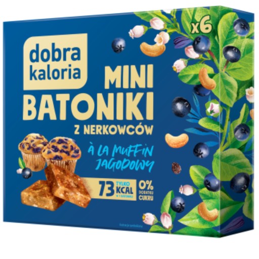 DOBRÉ KALÓRIE Zdravé tyčinky bez cukru Mini muffin čučoriedkový muffin 102g.