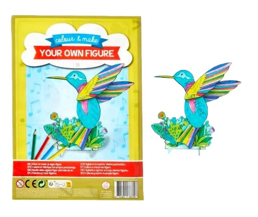 Súprava 3D modelu figúrky kreatívne puzzle kolibrík