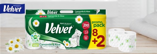 Zamatový toaletný papier Camomile & Aloe 8+2 rolky