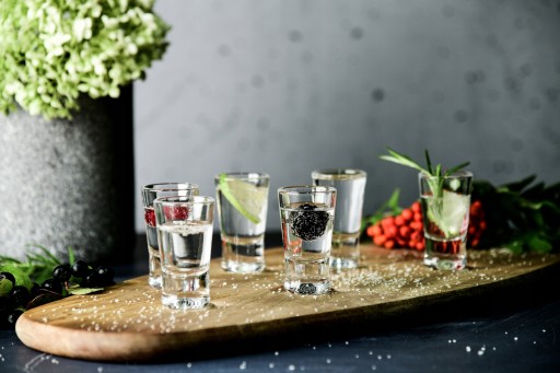 POHÁRE na vodku X 25ml, sada 6 ks