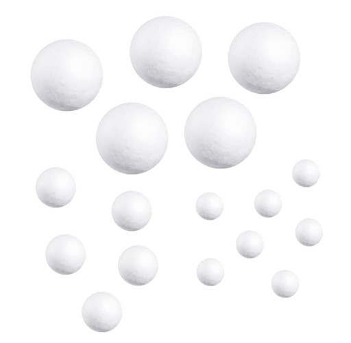 MIX STYROFOAM BALLS BALLS BALLS BALL sada 17 ks