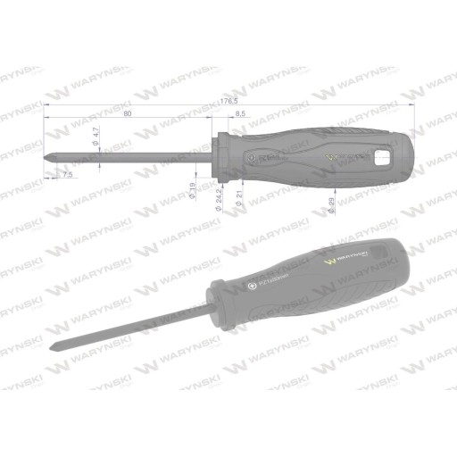 skrutkovač PZ1. 80 mm oceľ SVCM WARYŃSKI
