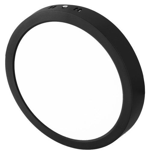 LED panelové stropné svietidlo Prisadené okrúhle čierne 18W Výkonné