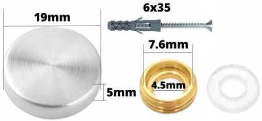 Montáž na sklo Plakety Kryt INOX 19 držiak
