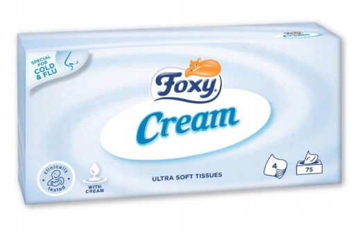 Vysoké obrúsky. Foxy 75 ks. s CREAM Box 4W