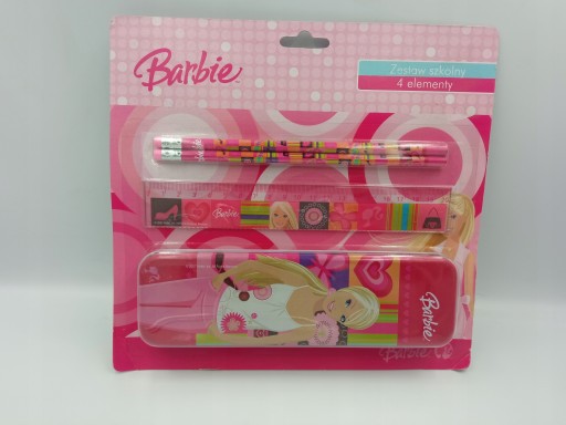 BARBIE ŠKOLSKÝ SET 4 POMÔCKY KRABIČKA A ceruzky
