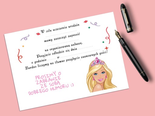 POZVÁNKA NA NARODENINY BARBIE + OBÁLKA ZDARMA