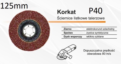 Lamelový kotúčový brúsny kotúč 125mm P40