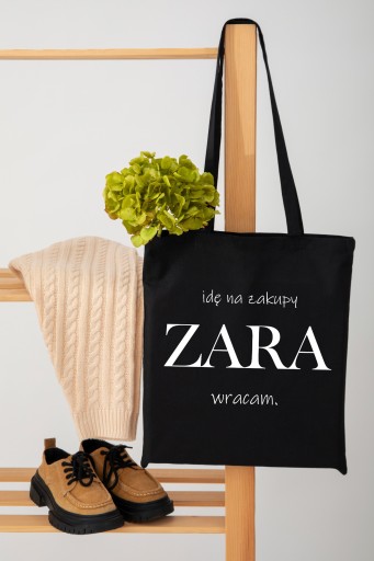 Nákupná taška Cotton Shopper s potlačou čiernej farby ako darček