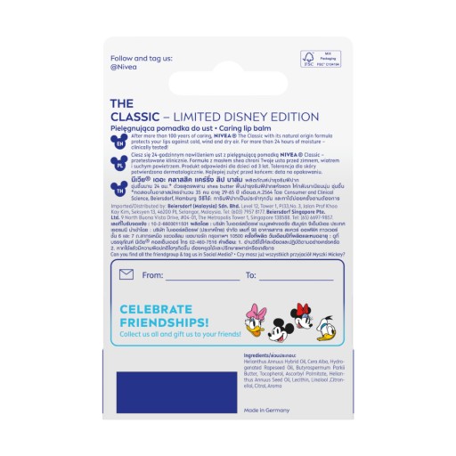 NIVEA MICKEY MOUSE DISNEY EDITION Hydratačný a ochranný rúž 4,8g