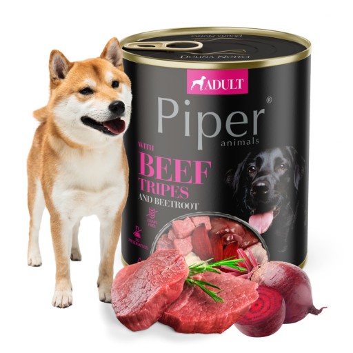 PIPER mokré krmivo pre psov hovädzie 800g konzerva