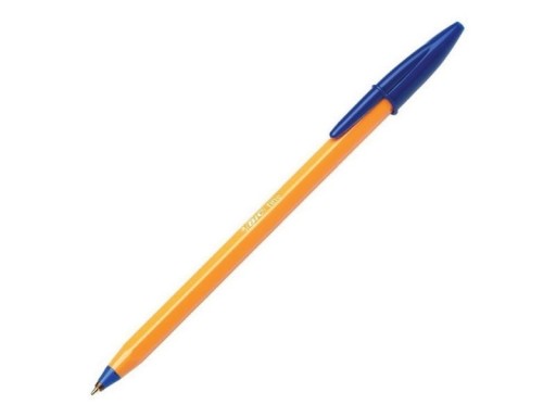 BIC oranžové modré jemné jednorázové guľôčkové pero 0,8