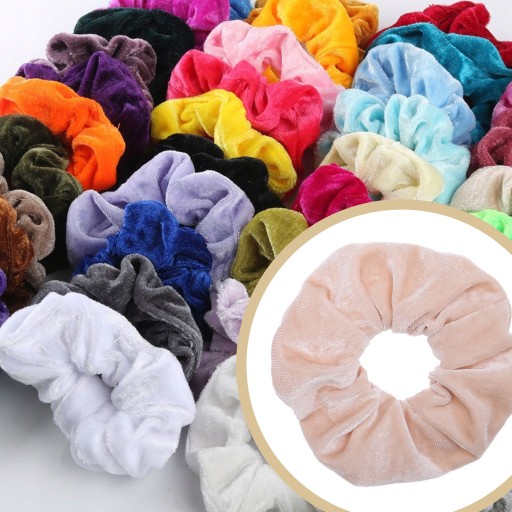 VELÚROVÉ scrunchie na vlasy béžové VEĽKÉ XXL módne scrunchie POHODLNÉ