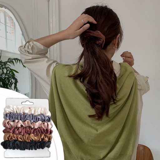 HAIR RUNCHIES MINI SCRUNCHIES 6 KS SÚPRAVA RUBY ODPADU MÓDNE PLYNULE PONY