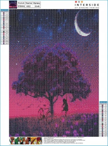 DIAMANTOVÁ VÝŠIVKA diamantová mozaika obraz diamantová maľba stromček 30x40 cm