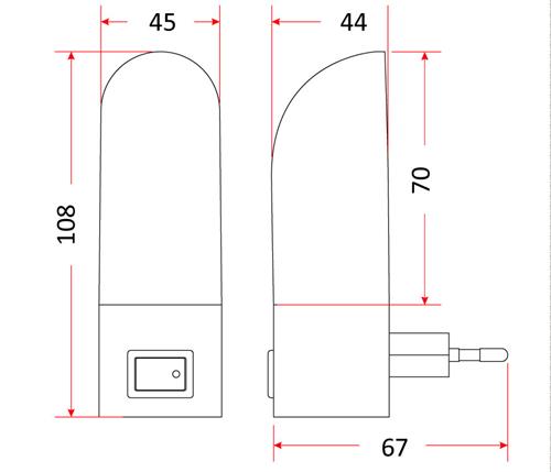 Teplá biela LED nočná lampa do zásuvky LN-05