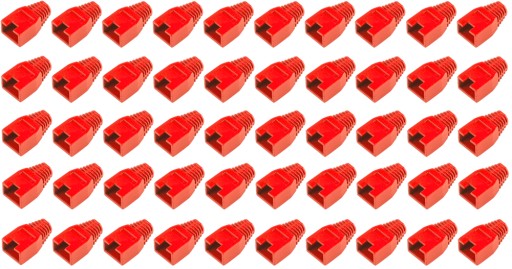 Gumový kryt na zástrčku 8P 8C RJ45, červený, 50 ks.