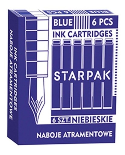 Krátke modré perá, 6 ks A 50 STARPAK