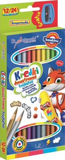 Bambino Trojuholníkové školské pastelky obojstranné 12=24