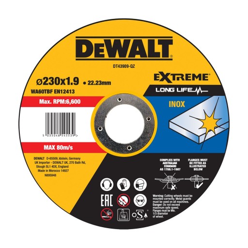 DEWALT KOVOVÉ REZNÉ KOTÚČE 230x1,9mm DT43909