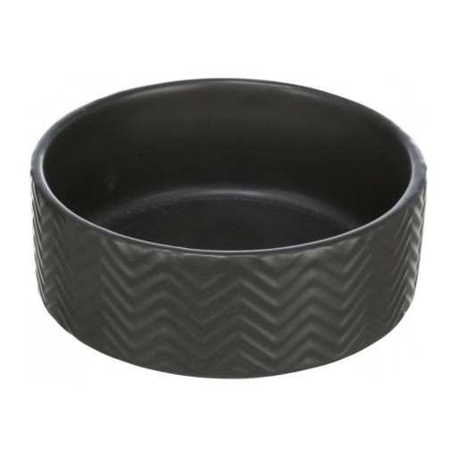 Keramická miska, pre psov/mačky, matná čierna, 0,4 l/o 13 cm