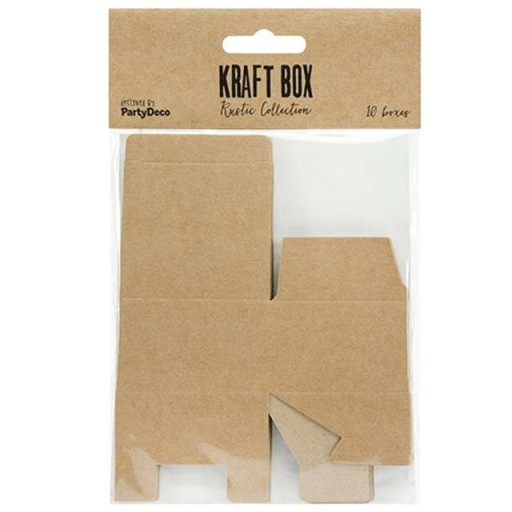 Rustikálne kraft hnedé boxy pre hostí, 10 ks