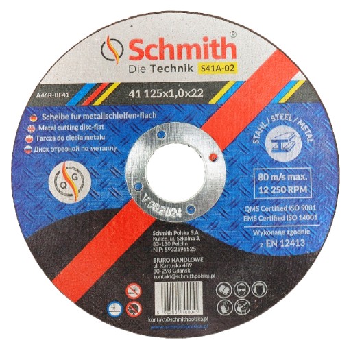 KOVOVÉ REZNÉ KOTOUČE 125x1,5 SILNÉ S DIAMANTOVÝMI DIELKAMI SCHMITH