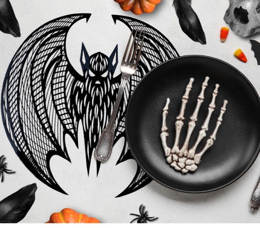 DEKORATÍVNA PODLOŽKA PRE NETOPIEROV ČIERNA HALLOWEEN