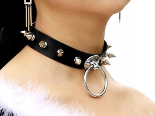 ČIERNA EKOKOŽENKA CHOKER BDSM GOTHIC PUNK GOLIER