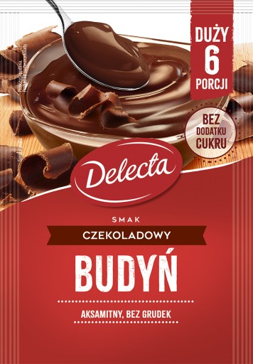 Delecta puding 5 príchutí 10x64g čokoláda, fudge, malina, vanilka, smotana