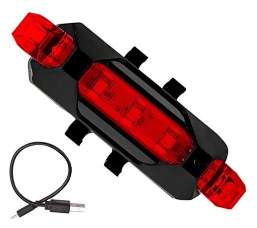 BICYKLE LAMP zadné svetlo 5 LED USB osvetlenie