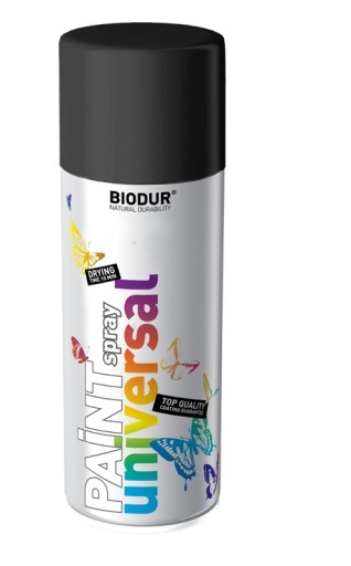 SMALTOVÁ FARBA SPREJ UNIVERZÁLNY AEROSOL MATNÁ ČIERNA sprej 400 ml BIODUR