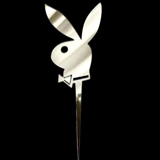 Topper pre sexi chlapa, zajačik playboy pre chlapca, PLEXI strieborné zrkadlo