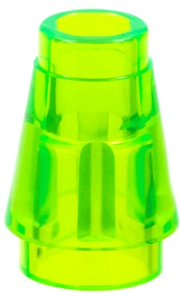 LEGO 4589b KUŽEL 1x1 priehľadná transmisia so zeleným svetlom (1g)