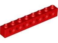LEGO BRICK Technic x 8 s otvormi červená / červená 3702 2ks NOVINKA