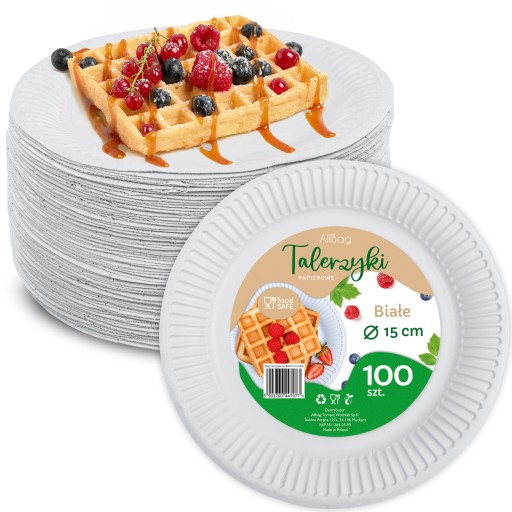 Papierový tanier 15cm 100ks EKO biele TANIERE