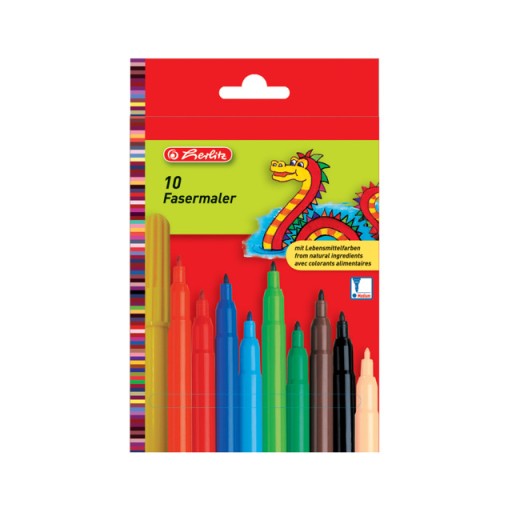 Stredoškolské fixky, 10 farieb, 2mm, HERLITZ