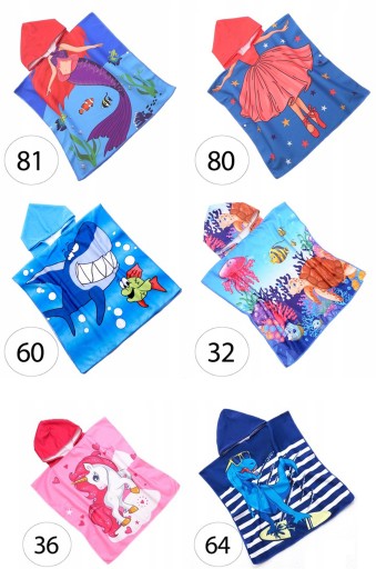 PLÁŽOVÝ OTERÁK S KAPUČOU 60x120 RÝCHLOSUŠENIE BAZÉNOVÉ VZORY PONČO