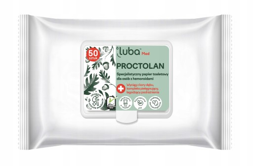 Luba Med Proctolan Toaletný papier pre ľudí s hemoroidmi 50 ks.