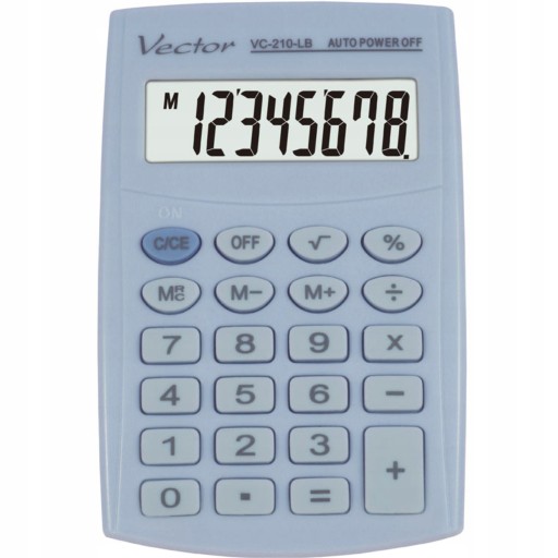 VECTOROVÁ VC-210 LB VRECKOVÁ KALKULAČKA, MODRÁ