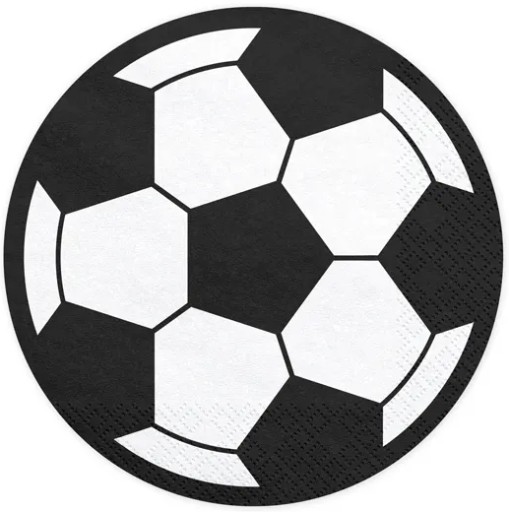 Obrúsky FUTBAL Futbal White Black Birthday Party Fan 20 ks.