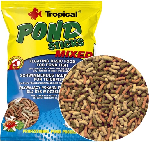 TROPIKÁLNE tyčinky do jazierka Zmiešané 90g/1L krmivo do jazierka