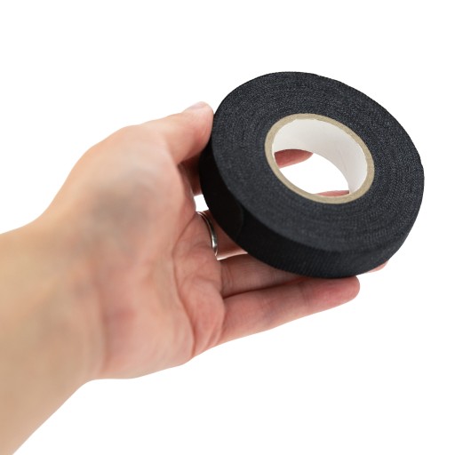 IZOLAČNÁ PÁSKA, čierny popruh, 1,9 cm, dĺžka 15 m, tkanina