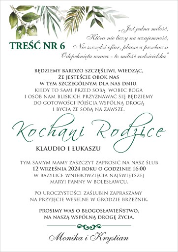 Žiadosť o požehnanie rodičov – pozvánka