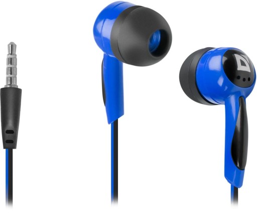Základné slúchadlá do uší DEFENDER 604 čierno-modré (1,1 m/3,5 mm zástrčka/čierne