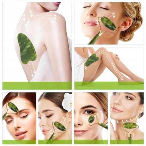 ROLEČOVÝ MASÁŽER JADE KAMEŇ NA TVÁR + GUA SHA